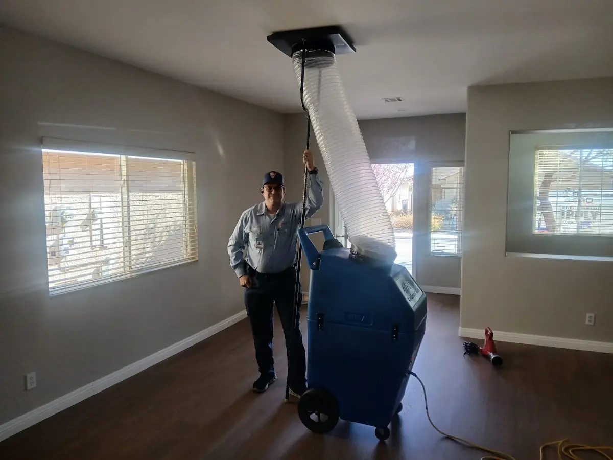Professional Dryer Vent Cleaning work inside a Heber home